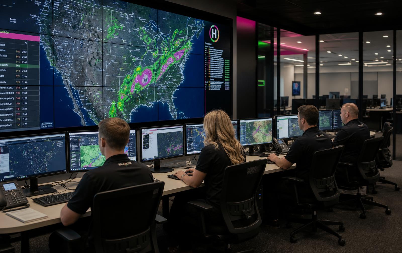 Hale Yeah storm response command center monitoring national hail radar